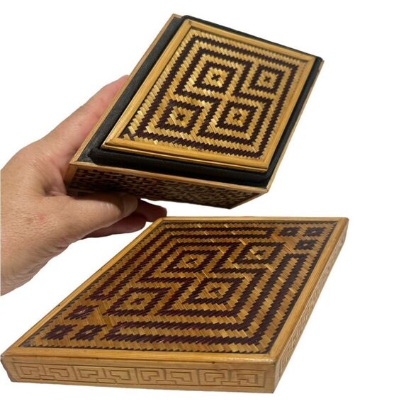 Vintage Chinese Rattan Nesting Boxes (2) - Picture 3 of 7